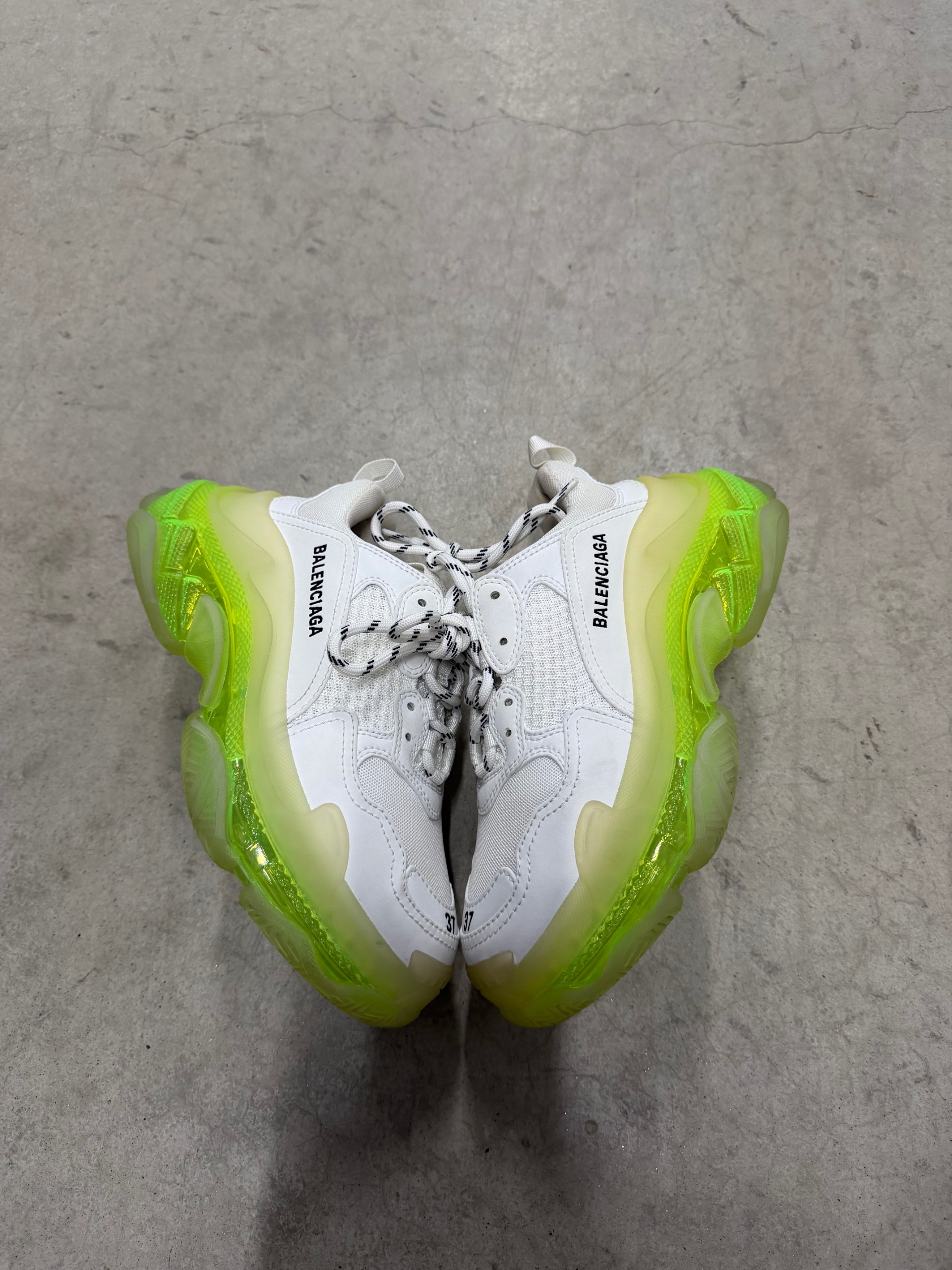 BALENCIAGA TRIPLE S Clear Sole - White Fluo Yellow