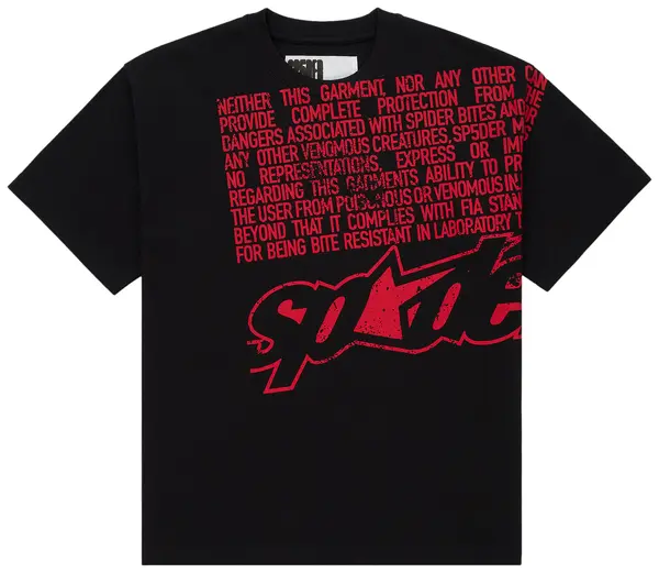 Sp5der Black/Red "Disclaimer" Tee
